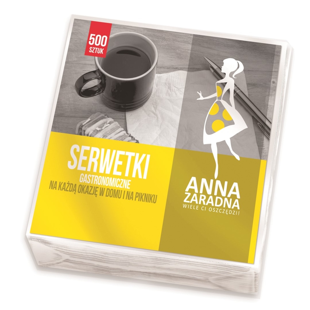 Serwetki ANNA ZARADNA, gastronomiczne, 15x15cm, 500 szt., biały