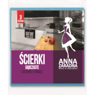 Ścierki gąbczaste ANNA ZARADNA, 3 szt., mix