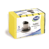 Gąbki do zmywania STELLA, duże, 5 szt., pianka mix kolorów, czarna fibra