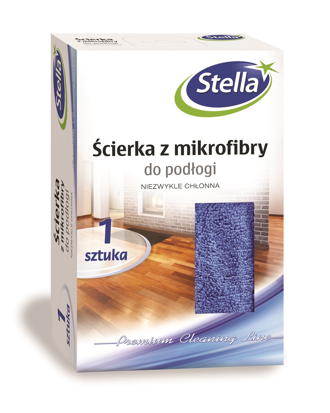 Ścierka z mikrofibry STELLA, do podłogi, dwustronna, 1 szt., niebieski