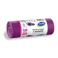 Worki na śmieci STELLA, z taśmą ściągającą, zapach lawendy, 120 l, 10 szt., lawendowy