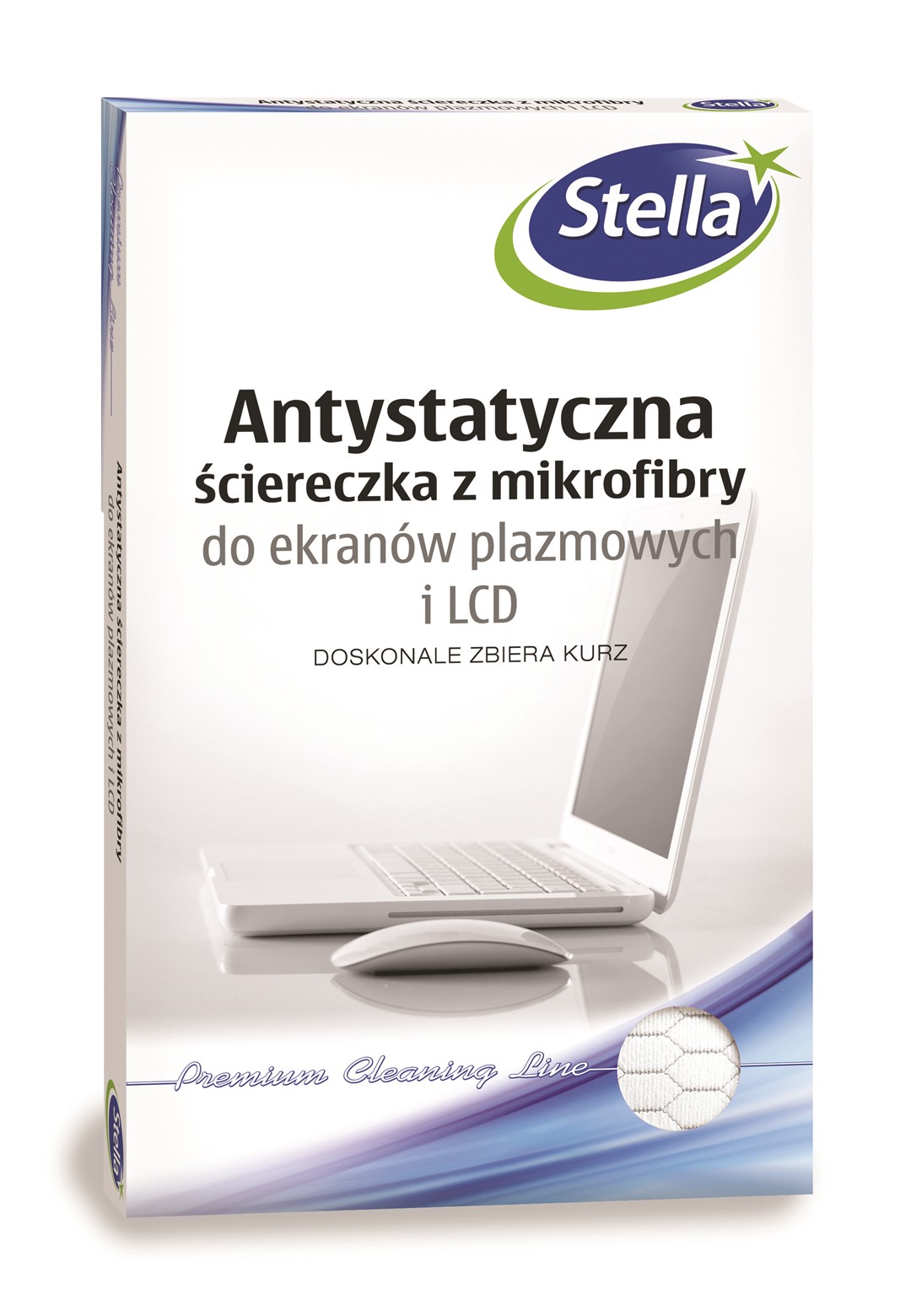 Antystatyczna ściereczka z mikrofibry STELLA, do ekranów plazmowych i LCD, 1 szt., biały