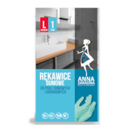 Rękawice gumowe ANNA ZARADNA, rozmiar L, pastelowa zieleń