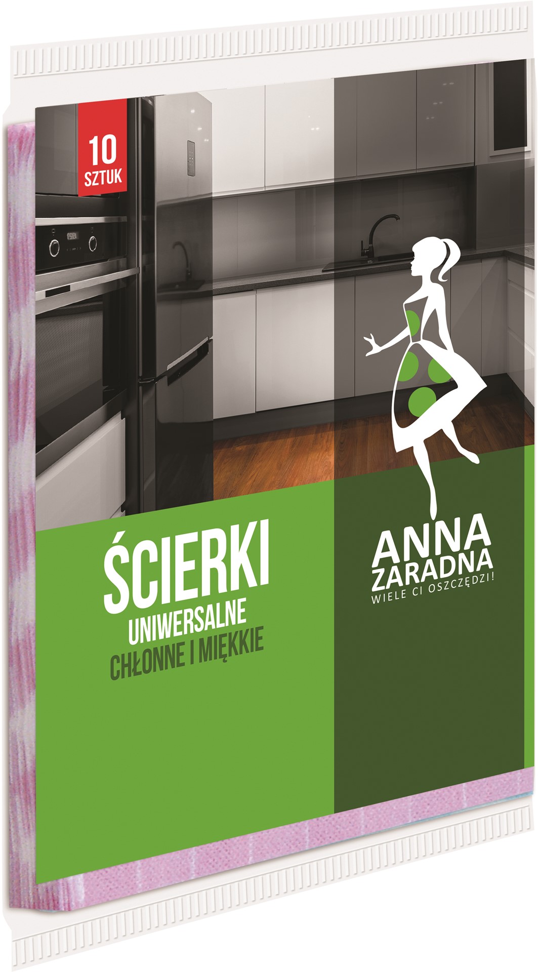 Ścierki uniwersalne ANNA ZARADNA, 10 szt., mix