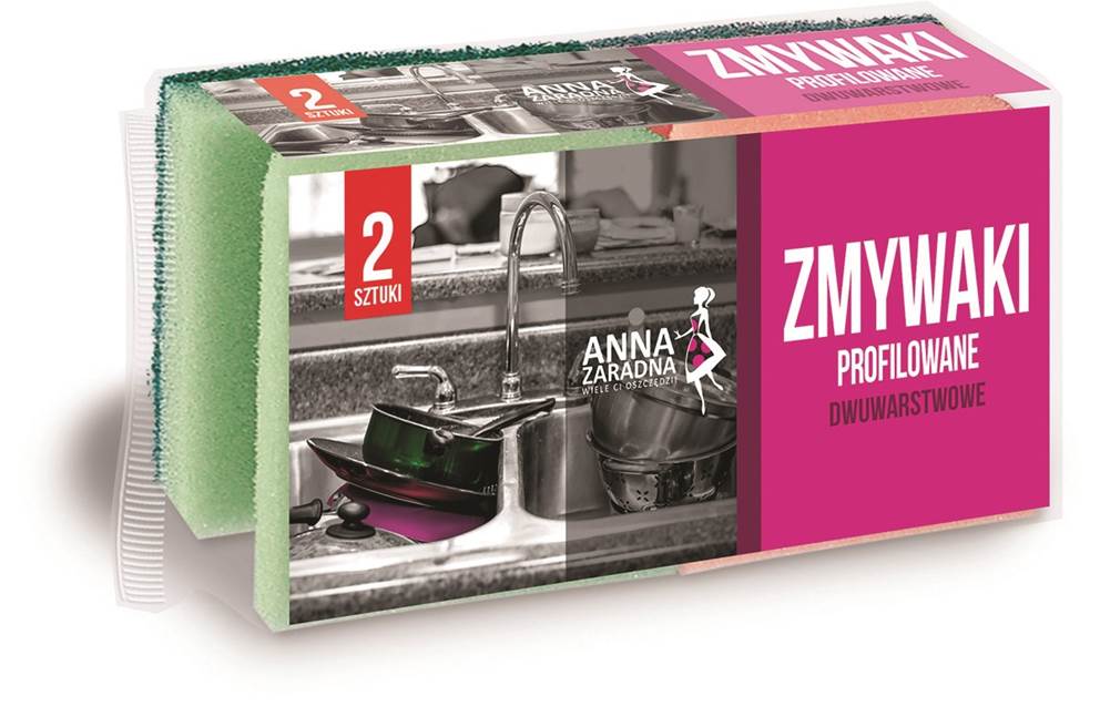 Zmywaki profilowane ANNA ZARADNA, 2 szt., mix kolorów
