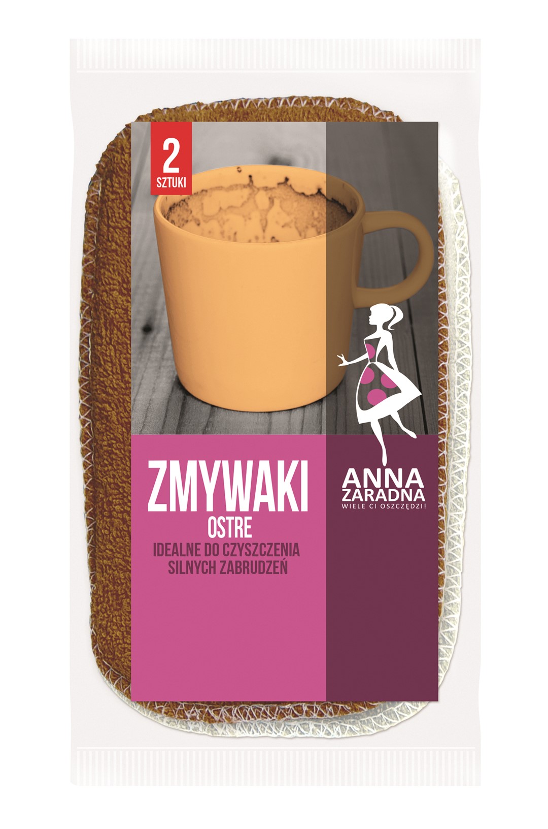 Zmywaki ANNA ZARADNA, ostre, 2 szt., mix