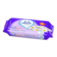 Nawilżany papier toaletowy, LULA, z ekstraktem z rumianku, 60 szt., biały papier