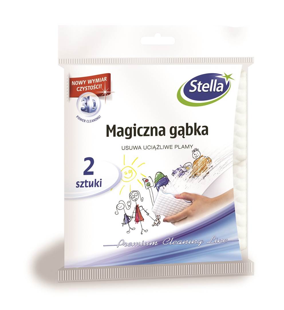 Magiczna gąbka STELLA, 2 szt., biały + niebieski