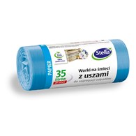 Worki z uszami STELLA, do segregacji odpadów papierowych, 35 l, 20 szt., niebieskie, niebieski
