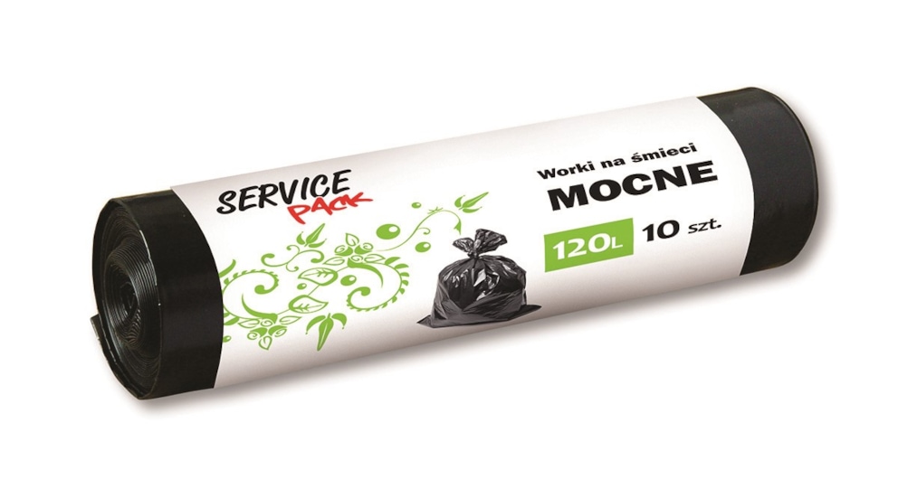 Worki na śmieci STELLA, LDPE, mocne, 120 l, 10 szt., czarne