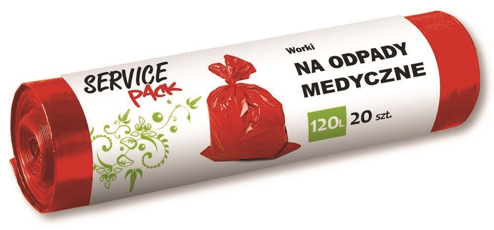 Worki na odpady medyczne STELLA, LDPE, 120 l, 20 szt.