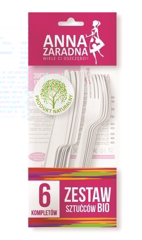 Zestaw sztućców  bio  ANNA ZARADNA, 6 kompletów, biały