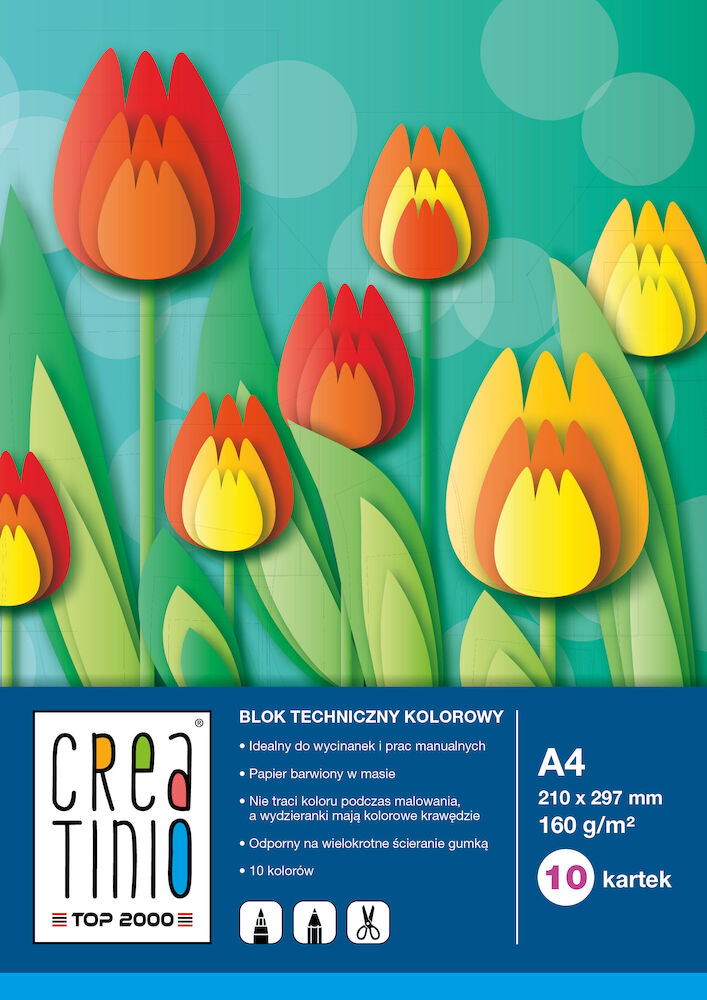 BLOK TECHNICZNY TOP 2000 CREATINIO A4 10K 160G KOLOROWY