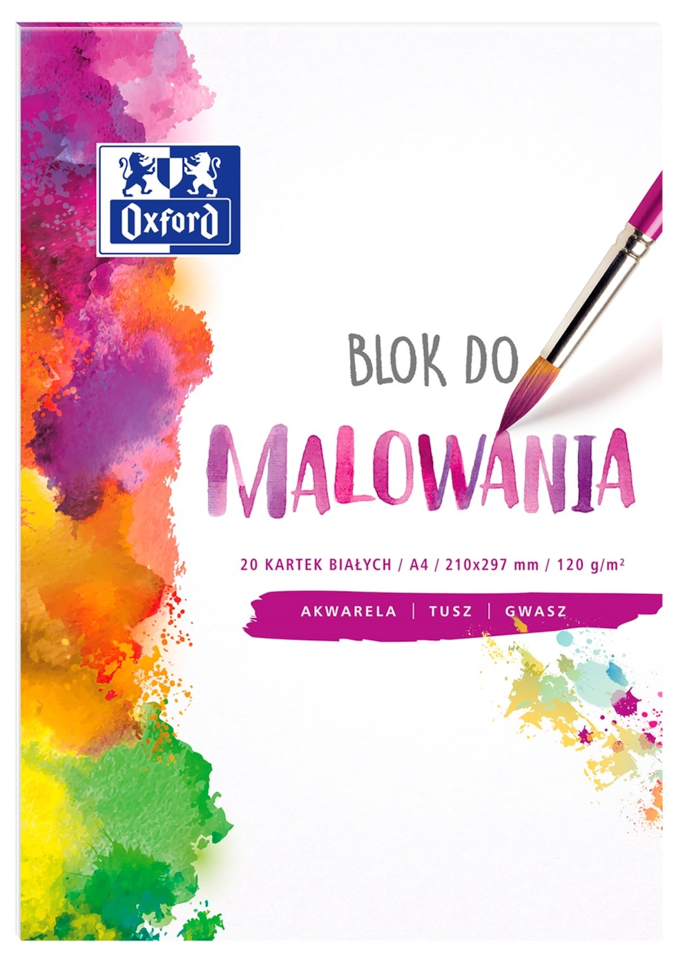 BLOK DO MALOWANIA OXFORD A4 20K 120G BIAŁY