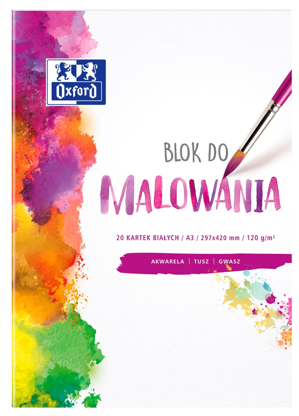 BLOK DO MALOWANIA OXFORD A3 20K 120G BIAŁY