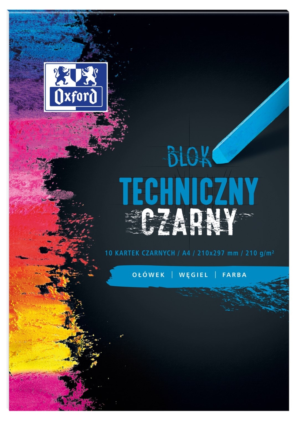 BLOK TECHNICZNY OXFORD A4 10K 210G CZARNY
