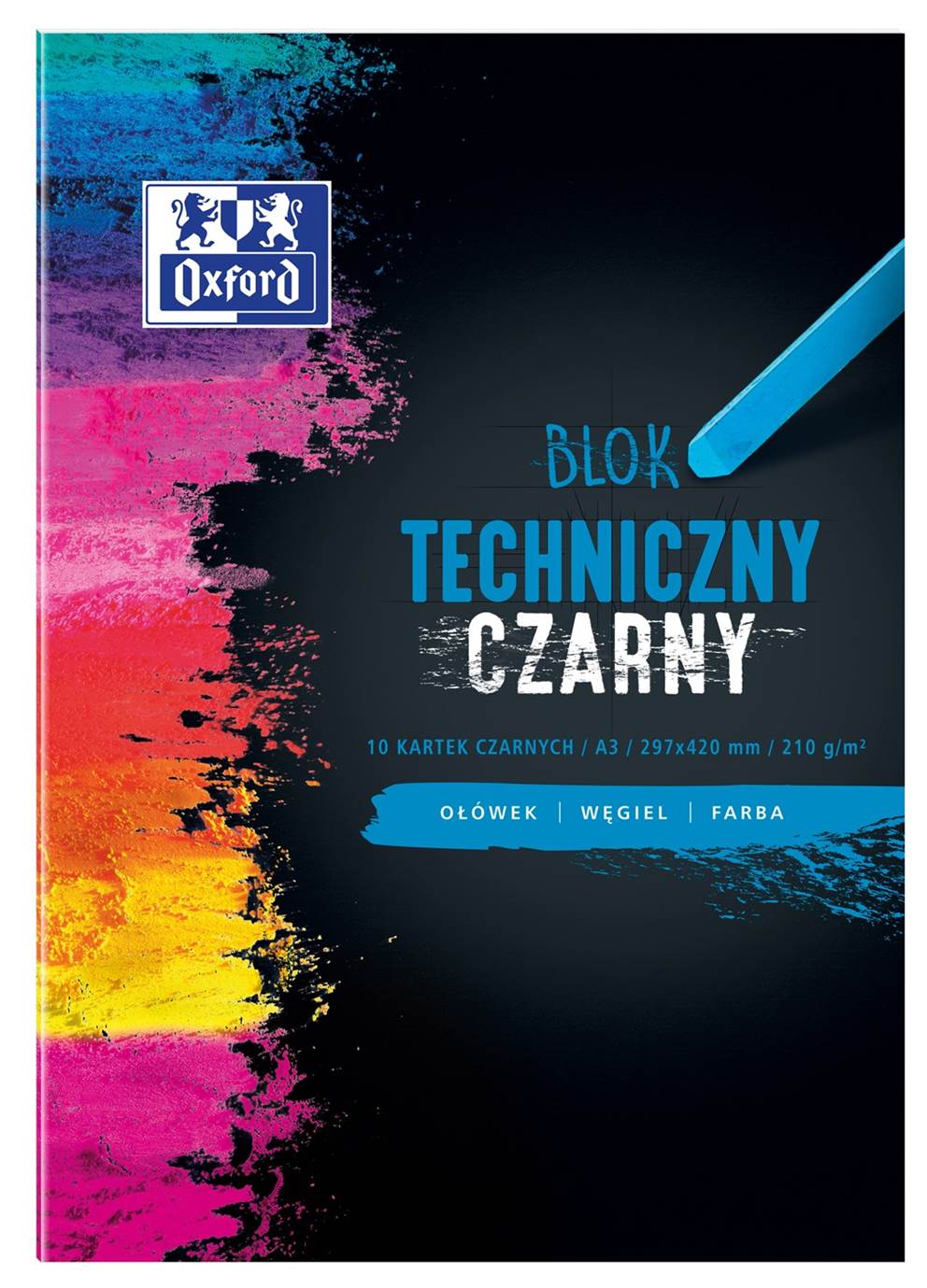 BLOK TECHNICZNY OXFORD A3 10K 210G CZARNY