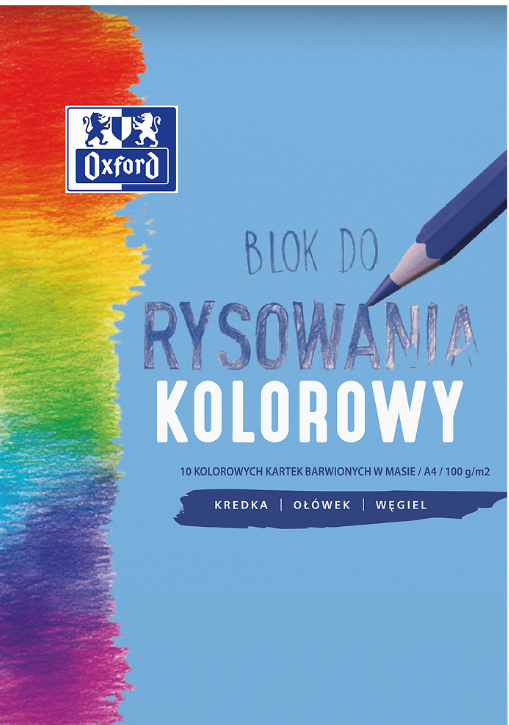 BLOK RYSUNKOWY OXFORD A4 10K 100G KOLOROWY