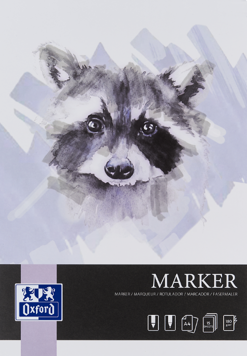 BLOK MARKER OXFORD A4 15K 180G KLEJONY PO KRÓTSZYM BOKU