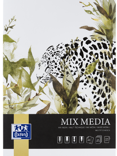 BLOK MIX MEDIA OXFORD A3 25K 225G KLEJONY PO DŁUŻSZYM BOKU