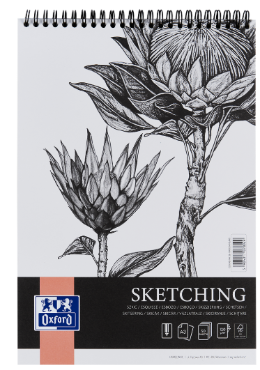 BLOK SZKICOWY OXFORD A3 50K 120G NA SPIRALI PO KRÓTSZYM BOKU