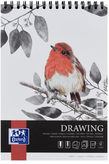 BLOK RYSUNKOWY OXFORD A4 50K 160G BASIC NA SPIRALI PO KRÓTSZYM BOKU