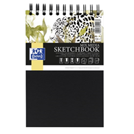 SZKICOWNIK OXFORD TRAVELLER SKETCHBOOK PODWÓJNA SPIRALA PO KRÓTSZYM BOKU A5 40K 225G CZARNY