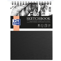 SZKICOWNIK OXFORD SKETCHBOOK PODWÓJNA SPIRALA A4 50K 100G CZARNY