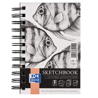 SZKICOWNIK OXFORD SKETCHBOOK PODWÓJNA SPIRALA A6 80K 100G CZARNY