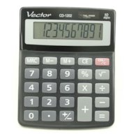 Kalkulator biurowy VECTOR KAV CD-1202 BLK, 10-cyfrowy, 103x130mm, czarny