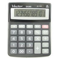 Kalkulator biurowy VECTOR KAV CD-2401 BLK, 12-cyfrowy, 103x130mm, czarny