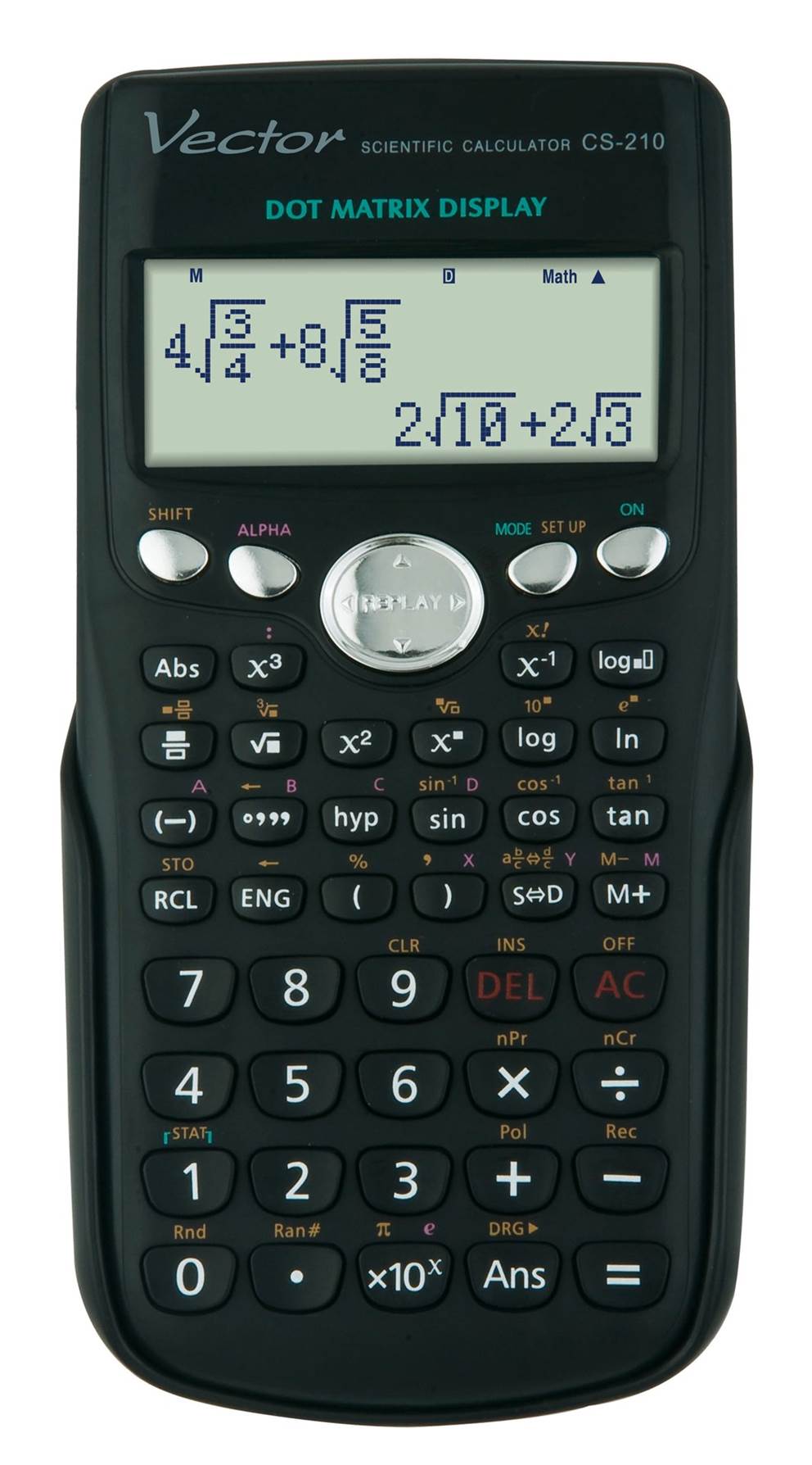 Kalkulator naukowy VECTOR KAV CS-210, 249 funkcji, 87x169mm, czarny