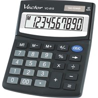 Kalkulator biurowy VECTOR KAV VC-810, 10-cyfrowy, 101x124mm, czarny