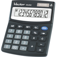 Kalkulator biurowy VECTOR KAV VC-812, 12-cyfrowy, 101x124mm, czarny