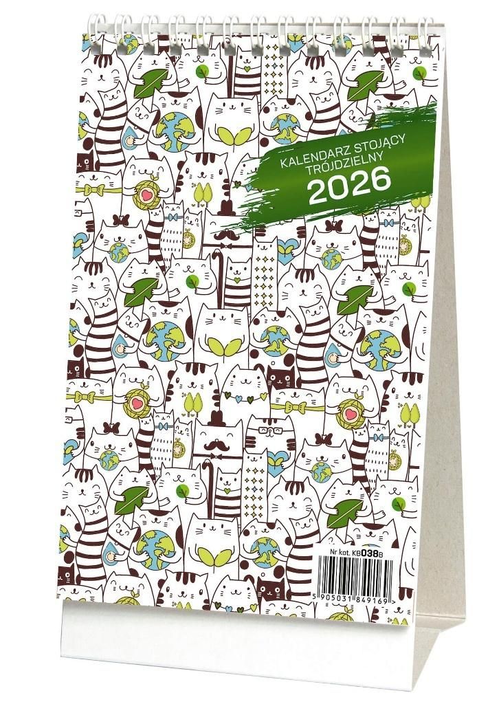 Kalendarz biurkowy stojący trójdzielny 2026