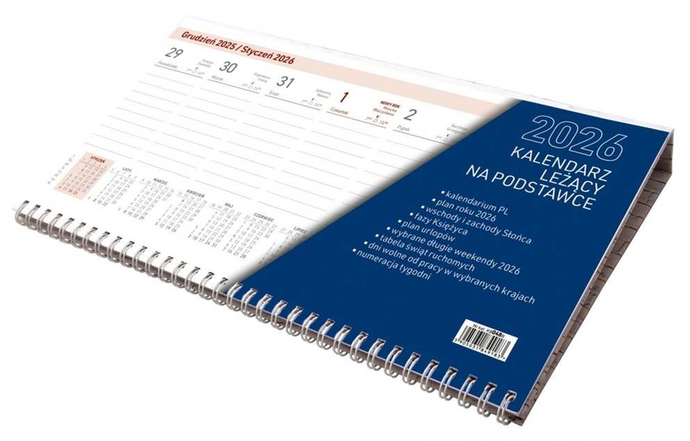 Kalendarz leżący na podstawce 2026