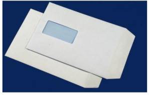 Koperty białe C5 HK kb okno lewe 162x229mm poddruk niebieski 90g 500 szt.