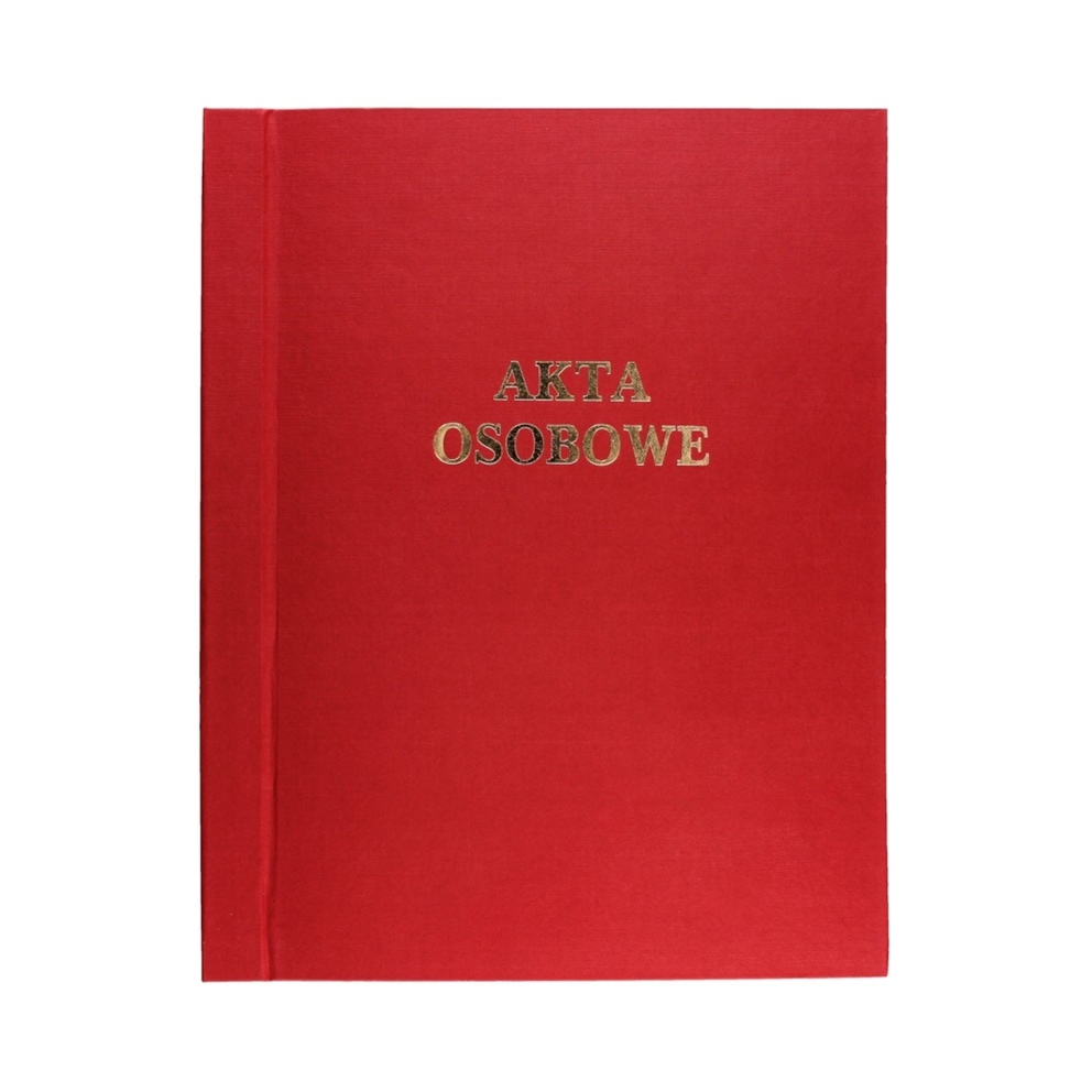 Teczka Akt Osobowych, oklejana, sztywny grzbiet, z treścią, bordo