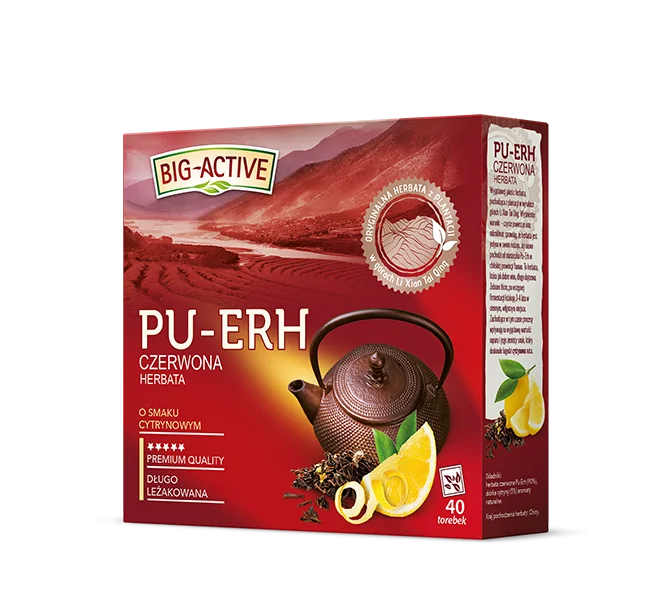 Herbata czerwona Pu-Erh Big-Active o smaku cytrynowym 40tb