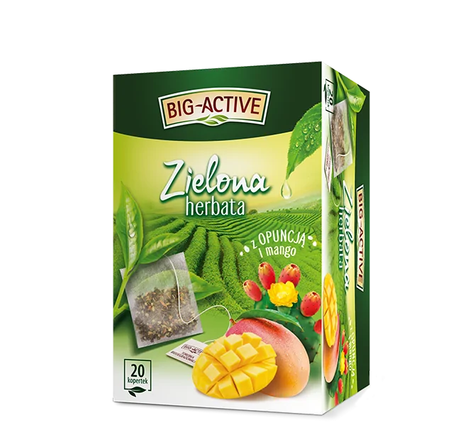 Herbata zielona owocowa opuncja i mango Big Active 20 kopertek