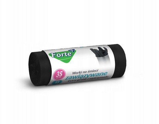 Worki na śmieci 35L op15 FORTE+ zawiązyw LDPE extra grube