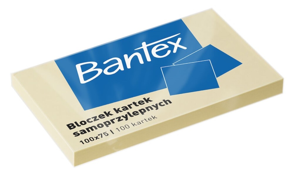 BLOCZKI SAMOPRZYLEPNE 100x75MM, 100 KARTEK, ŻÓŁTY