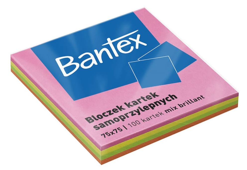 BLOCZKI SAMOPRZYLEPNE 75x75MM, 100 KARTEK, MIX
