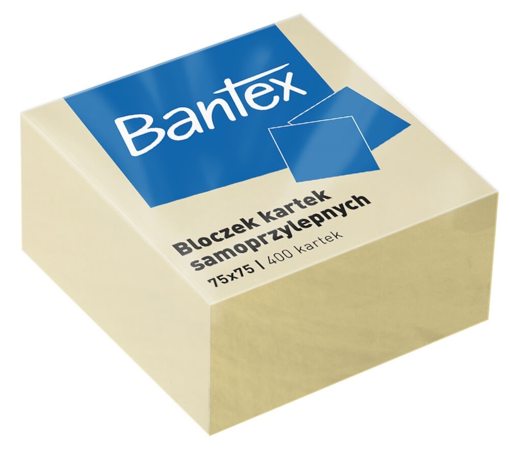 BLOCZKI SAMOPRZYLEPNE 75x75MM, 400 KARTEK, ŻÓŁTY