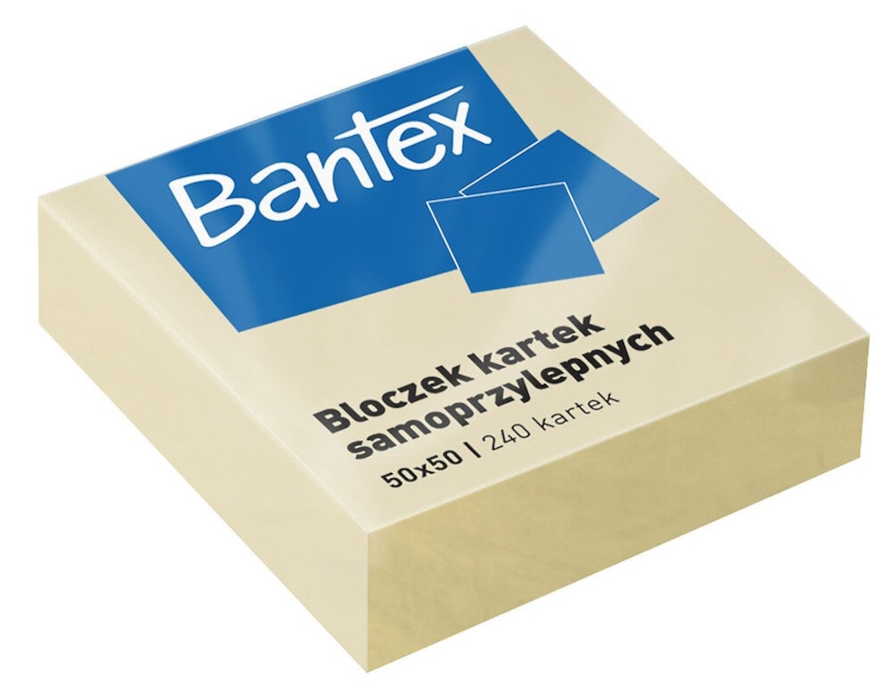BLOCZKI MINI SAMOPRZYLEPNE 50x50MM, 240 KARTEK, ŻÓŁTY