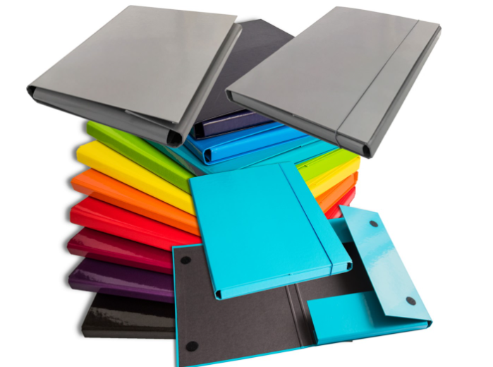 Teczka skrzydłowa z rzepem granatowa A4 20mm Barbara