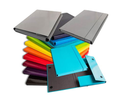 Teczka skrzydłowa z gumką szara A4 35mm Barbara