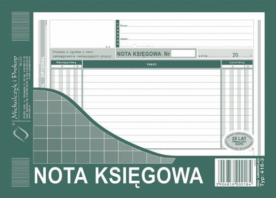 NK Nota Księgowa A-5