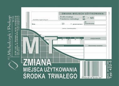 MT Zmiana miejsca użyt.środka trw.