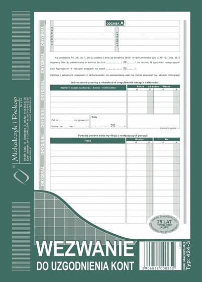 WZK Wezwanie do uzgodnienia kont A5